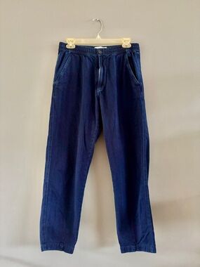 Universal Works Navy Cotton Drawstring Track Pants Workwear Men’s Size 30